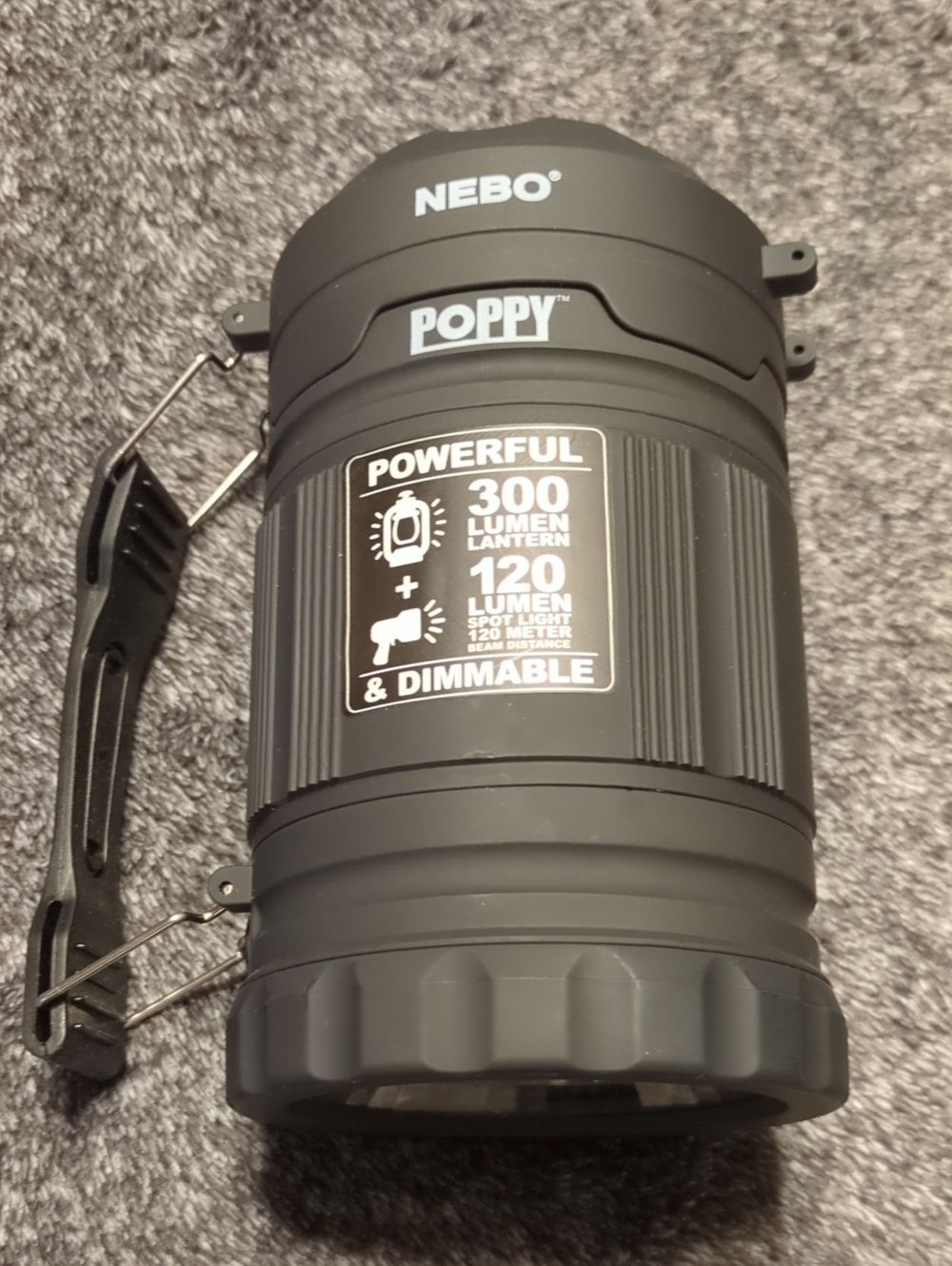Poppy Black 300-Lumen Dimmable LED Lantern